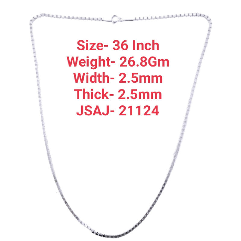 JSAJ 2.5MM SQUARE BOX CHAIN STERLING SILVER 92.5% STRONG DURABLE,THICK,COMFORTABLE CHAIN FOR MEN,S AND WOMEN'S IN PURE SILVER