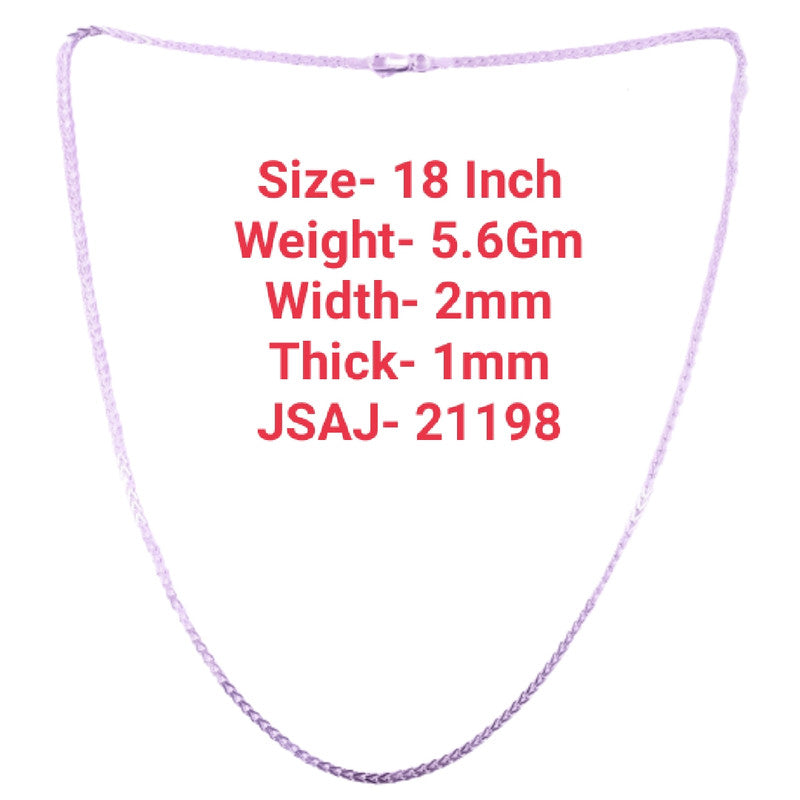 JSAJ 2MM V SHAPE CHAIN STERLING SILVER 92.5% SILVER STRONG,DURABLE,THICK CHAIN FOR MENS AND WOMEN'S IN PURE SILVER