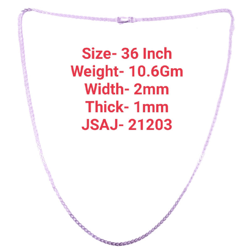 JSAJ 2MM V SHAPE CHAIN STERLING SILVER 92.5% SILVER STRONG,DURABLE,THICK CHAIN FOR MENS AND WOMEN'S IN PURE SILVER