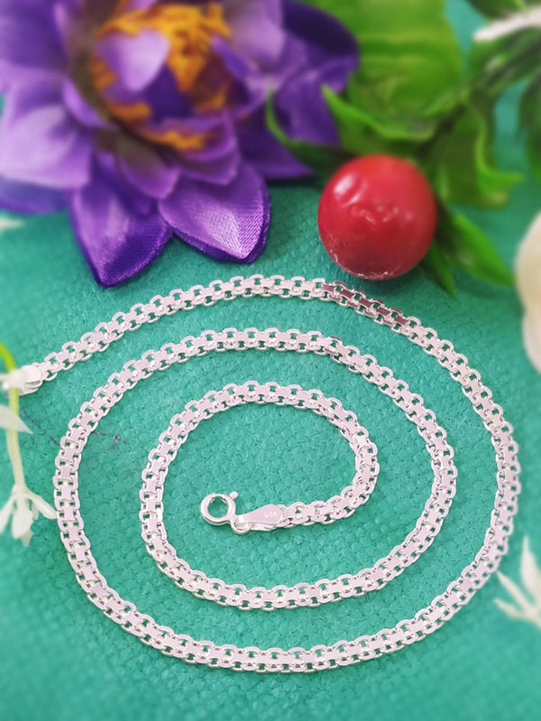 JSAJ 3.5MM PATTA CHAIN STERLING SILVER 92.5% SILVER STRONG,DURABLE,THICK CHAIN FOR MENS AND WOMEN'S IN PURE SILVER