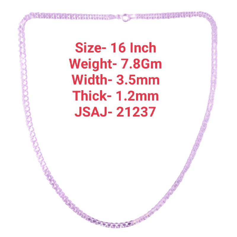 JSAJ 3.5MM PATTA CHAIN STERLING SILVER 92.5% SILVER STRONG,DURABLE,THICK CHAIN FOR MENS AND WOMEN'S IN PURE SILVER