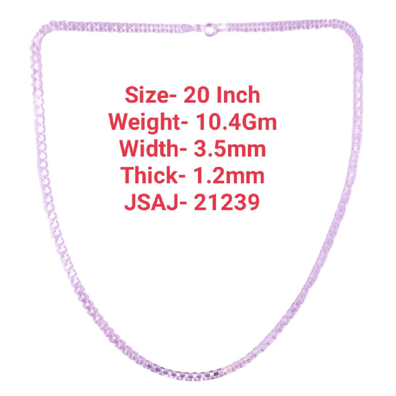 JSAJ 3.5MM PATTA CHAIN STERLING SILVER 92.5% SILVER STRONG,DURABLE,THICK CHAIN FOR MENS AND WOMEN'S IN PURE SILVER