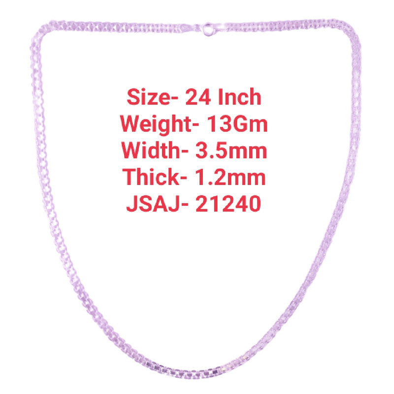 JSAJ 3.5MM PATTA CHAIN STERLING SILVER 92.5% SILVER STRONG,DURABLE,THICK CHAIN FOR MENS AND WOMEN'S IN PURE SILVER