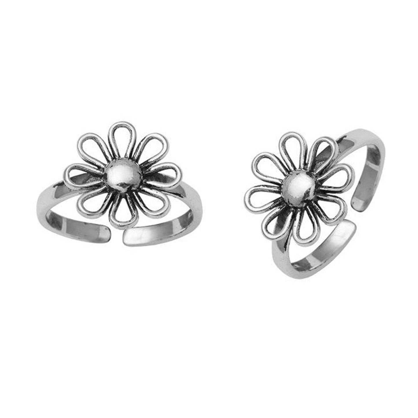 jsaj toering plain chutki bichhiya flower toering 925 sterling silver handmade toering