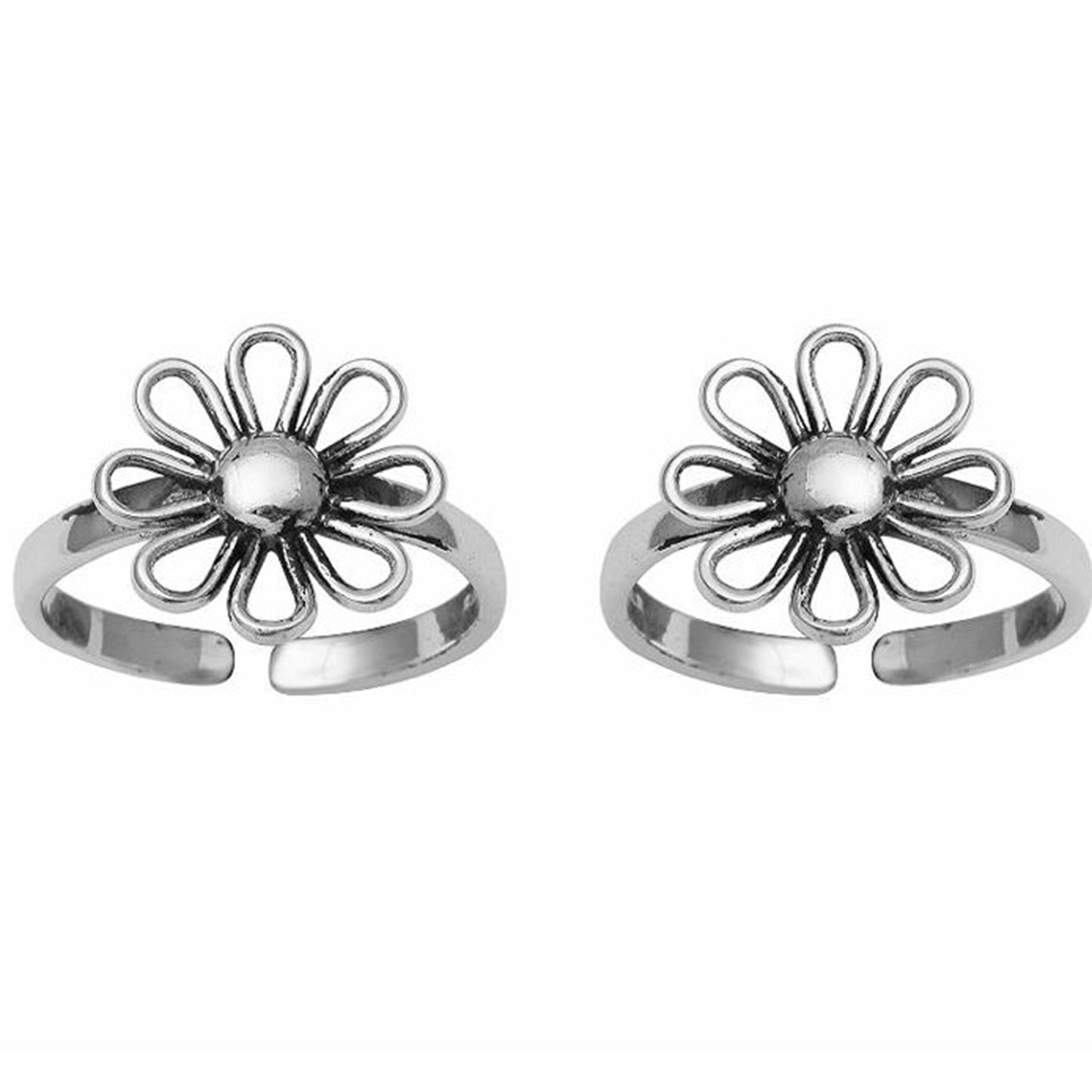 jsaj toering plain chutki bichhiya flower toering 925 sterling silver handmade toering