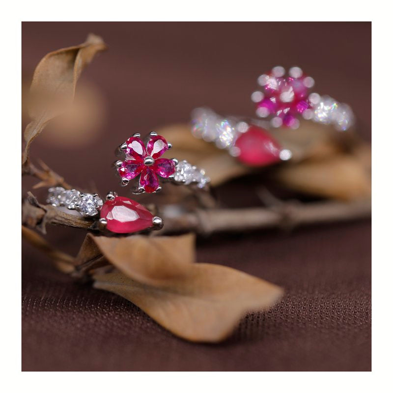 jsaj toering chutki bichiya front open toering with ruby stone in rhodium plating for girls and womens innpure silver