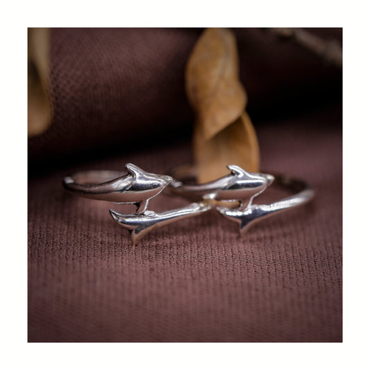 jsaj front open dolphin toering chutki bichiya 925 sterling silver band toering thick silver unbreakable comfortable durable for girls and women's in pure silver