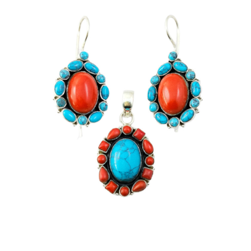 Coral With Turquoise