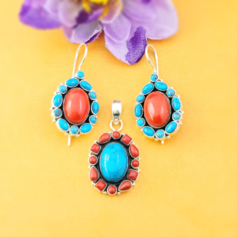 Coral With Turquoise