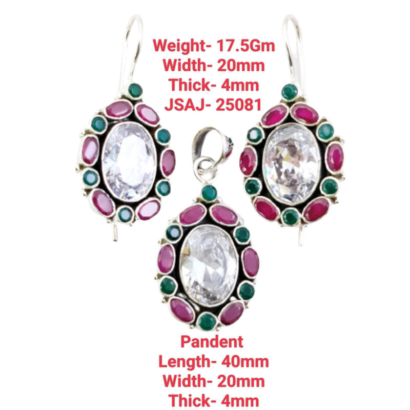 Cubic Zirconia With Ruby And Emerald