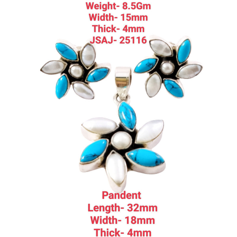 Turquoise With Pearl