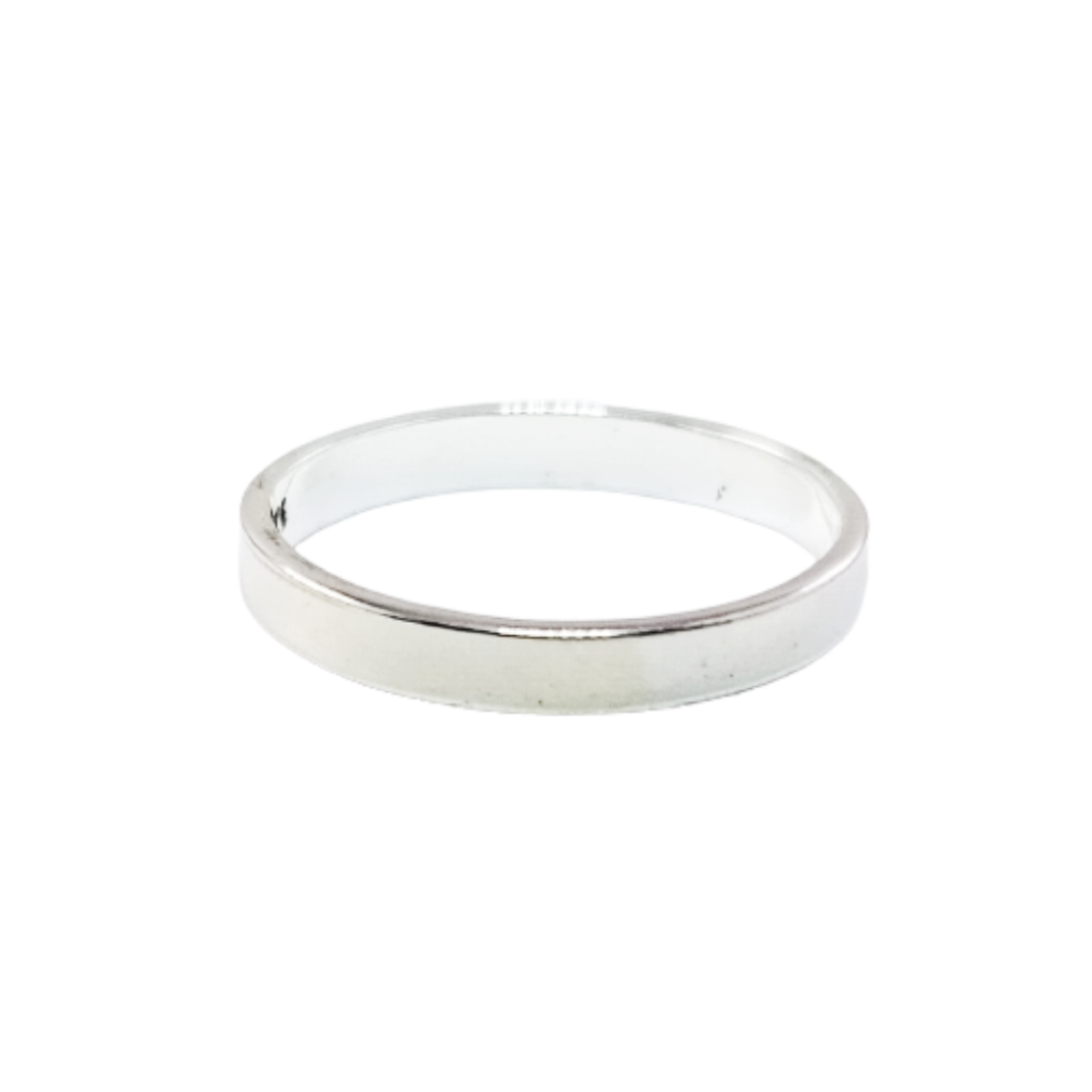 JSAJ FLAT BAND RING 3MM IN 925 STERLING SILVER