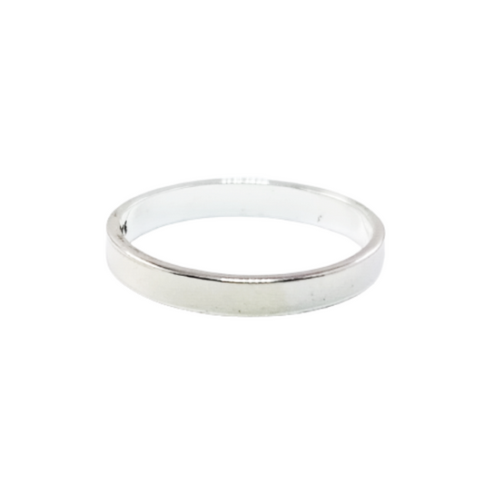 JSAJ FLAT BAND RING 3MM IN 925 STERLING SILVER