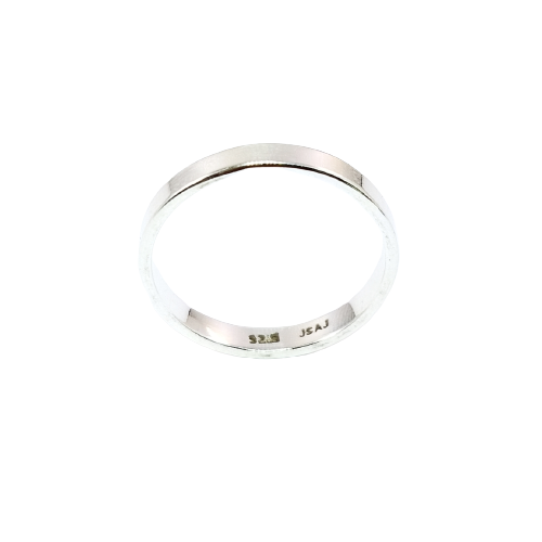 JSAJ FLAT BAND RING 3MM IN 925 STERLING SILVER