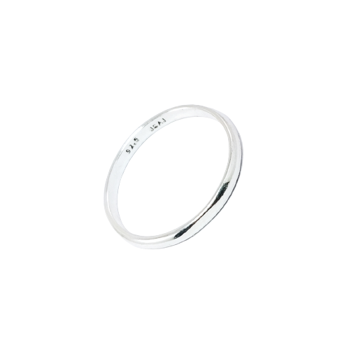 JSAJ HALF ROUND BAND RING 2MM IN 925 STERLING SILVER