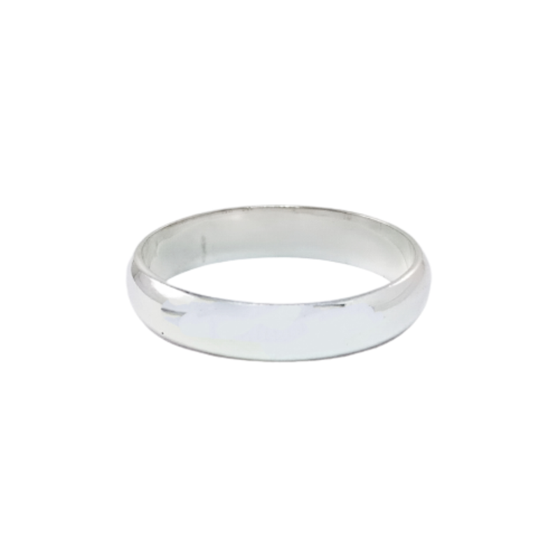 JSAJ HALF ROUND BAND RING 4MM IN 925 STERLING SILVER