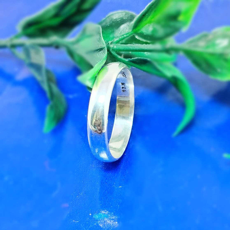 JSAJ HALF ROUND BAND RING 4MM IN 925 STERLING SILVER
