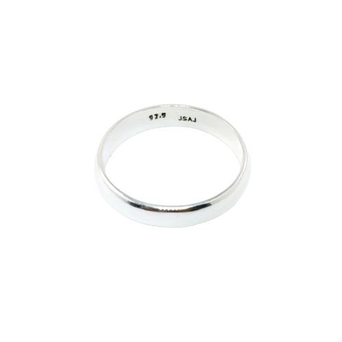 JSAJ HALF ROUND BAND RING 4MM IN 925 STERLING SILVER