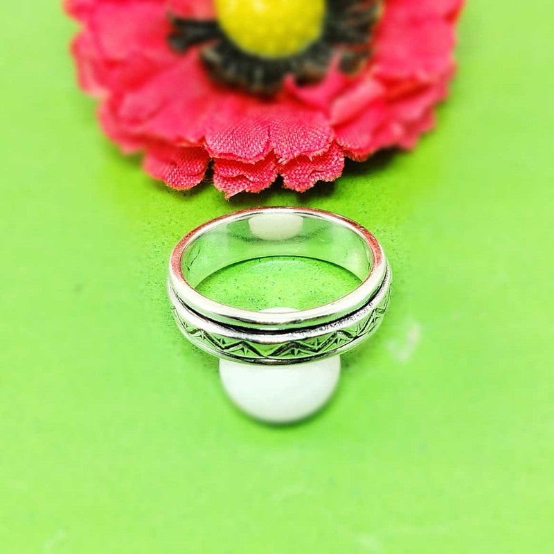 JSAJ MOVING RING WITH ZIG-ZAG DESIGN IN 925 STERLING SILVER