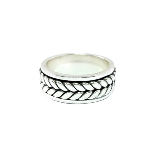 JSAJ MOVING RING WITH THICK BAND IN 925 STERLING SILVER