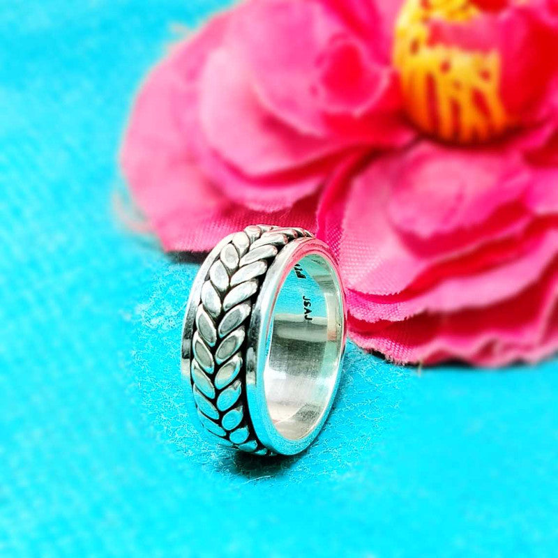 JSAJ MOVING RING WITH THICK BAND IN 925 STERLING SILVER