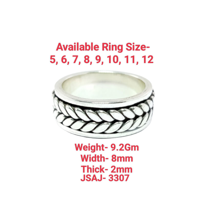 JSAJ MOVING RING WITH THICK BAND IN 925 STERLING SILVER