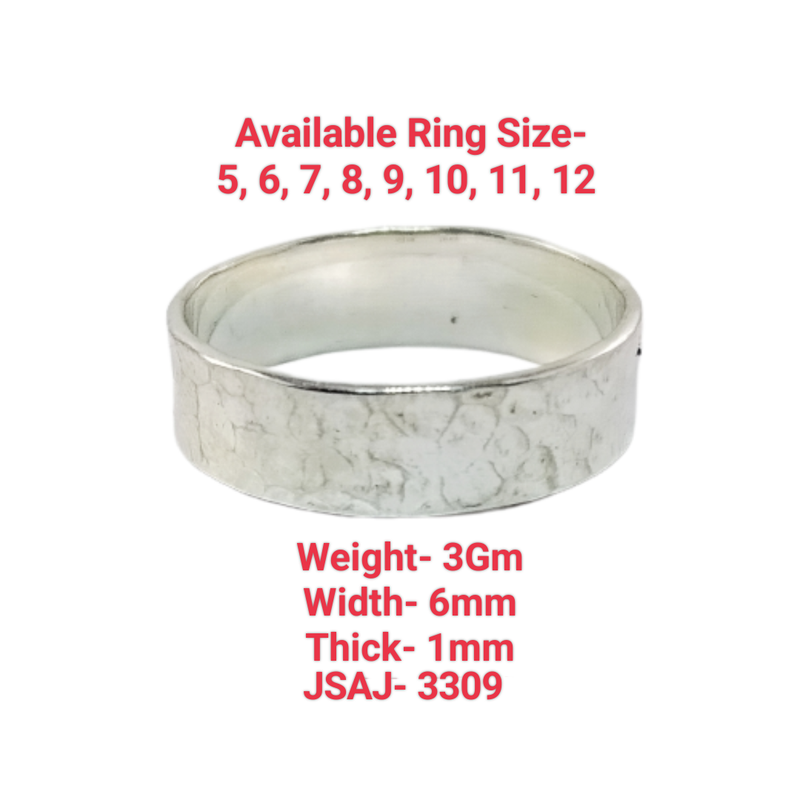 JSAJ FLAT BAND RING 6MM IN 925 STERLING SILVER
