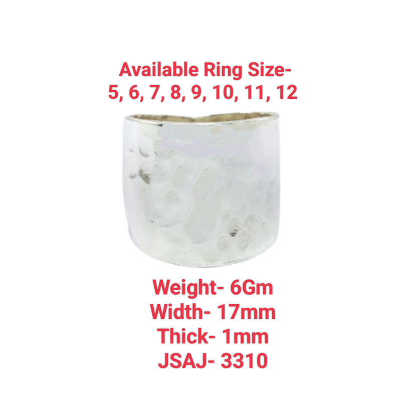 JSAJ FLAT BAND RING 17MM IN 925 STERLING SILVER