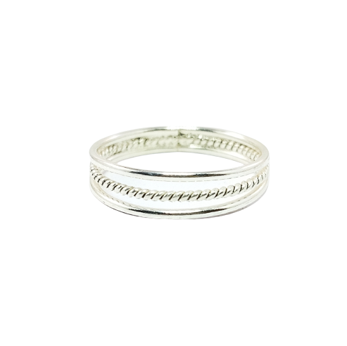 JSAJ 3 LINE BAND RING IN 925 STERLING SILVER