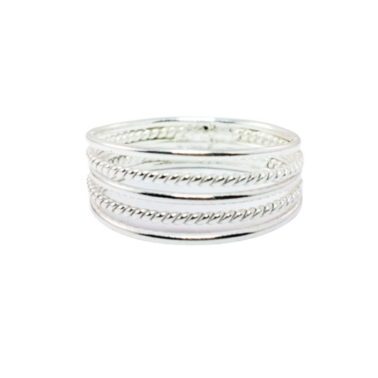 JSAJ 5 LINE BAND RING IN 925 STERLING SILVER