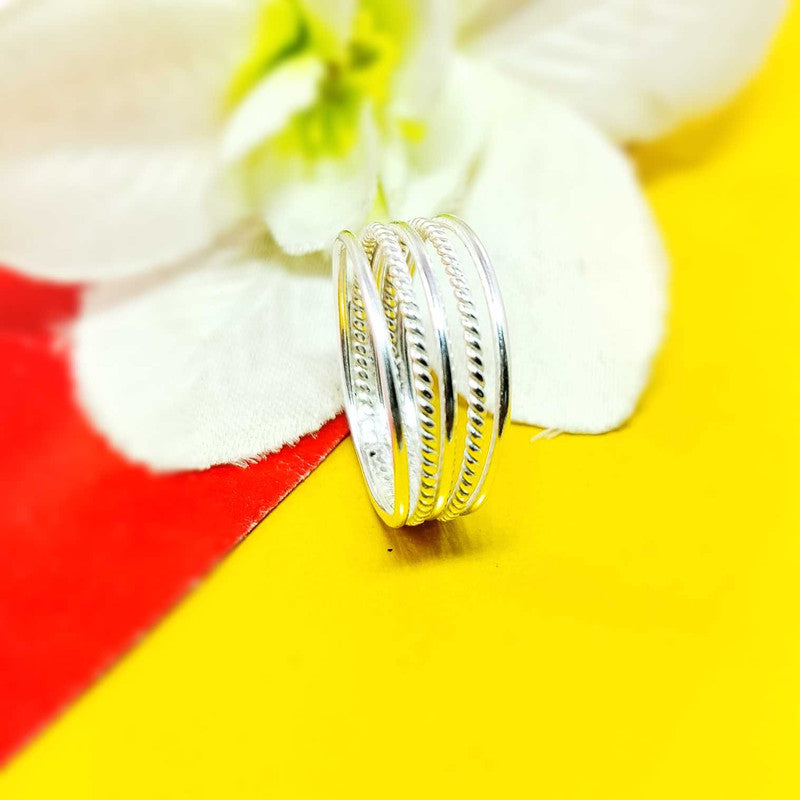 JSAJ 5 LINE BAND RING IN 925 STERLING SILVER