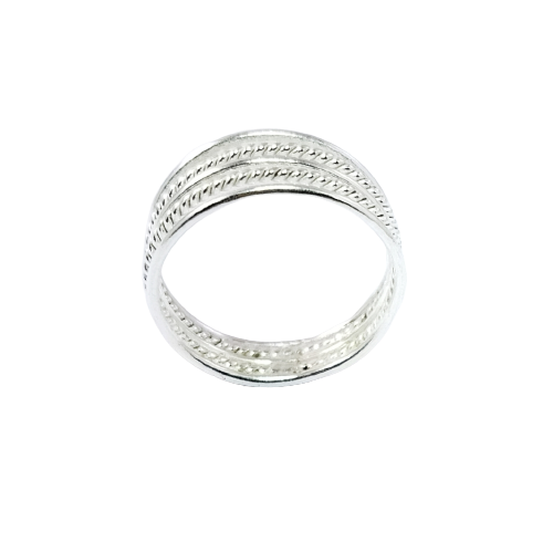 JSAJ 5 LINE BAND RING IN 925 STERLING SILVER