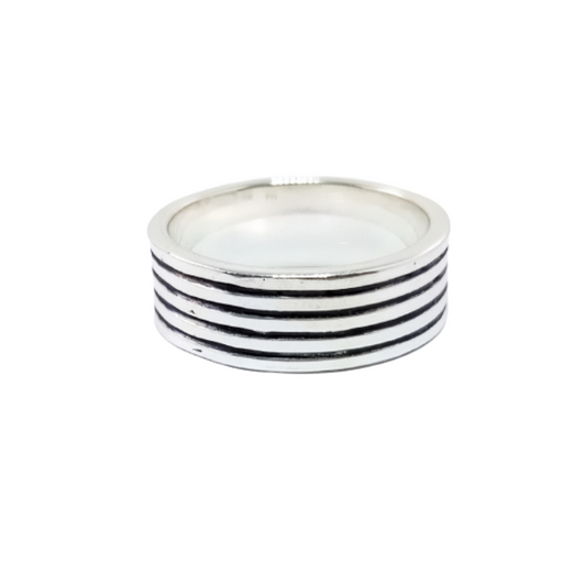 JSAJ THICK BAND RING IN 925 STERLING SILVER