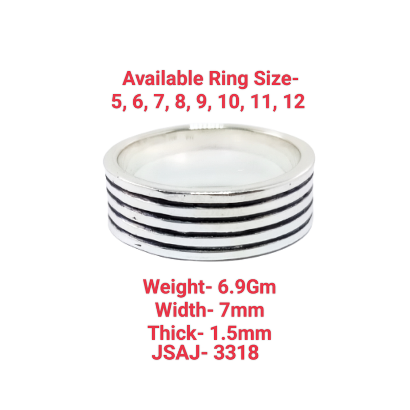 JSAJ THICK BAND RING IN 925 STERLING SILVER
