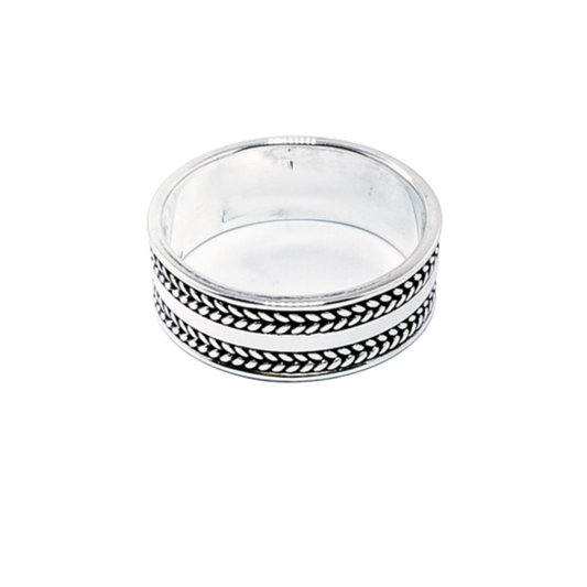 JSAJ THICK BAND RING IN 925 STERLING SILVER