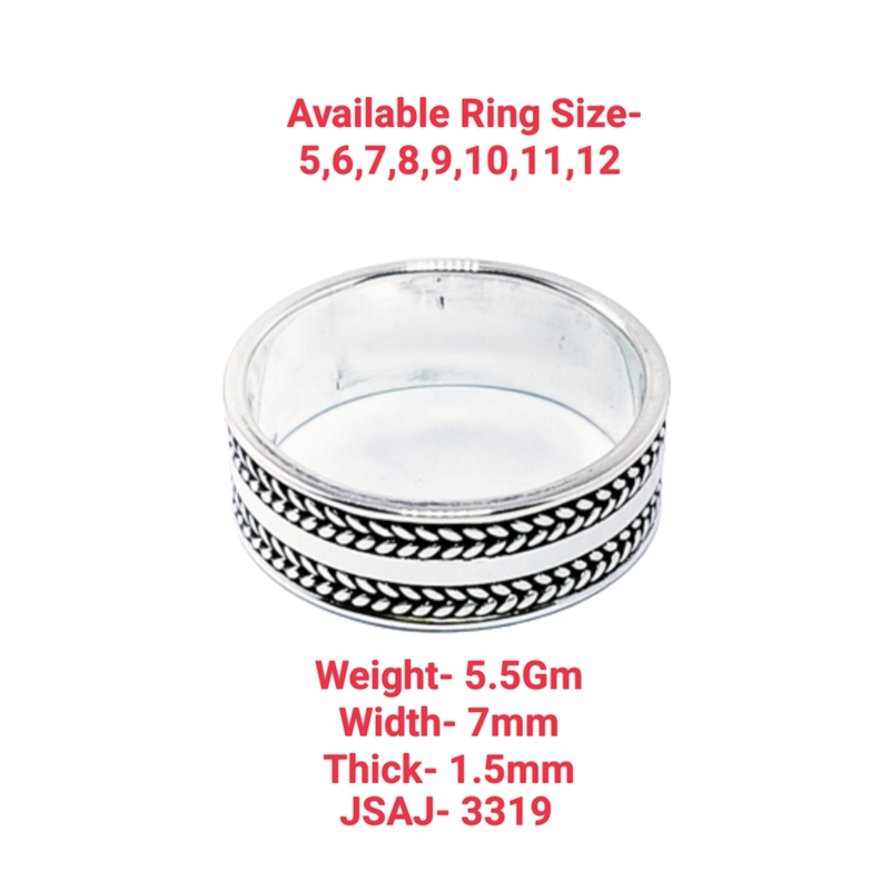 JSAJ THICK BAND RING IN 925 STERLING SILVER