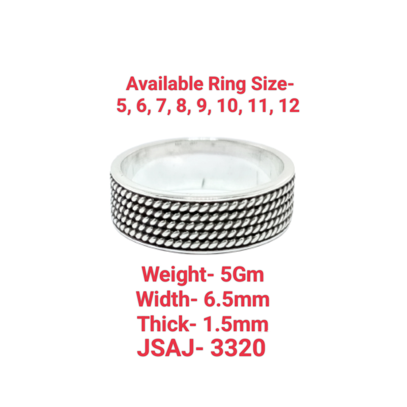 JSAJ THICK BAND RING IN 925 STERLING SILVER