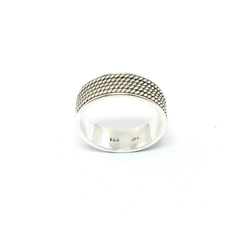 JSAJ THICK BAND RING IN 925 STERLING SILVER