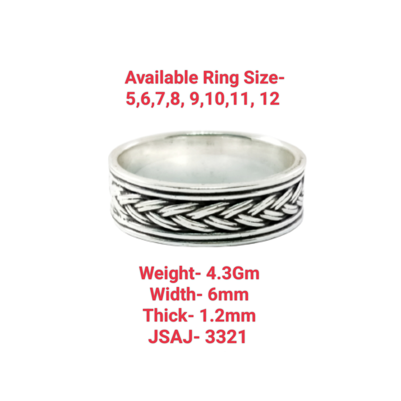 JSAJ THICK CHOTI BAND RING IN 925 STERLING SILVER