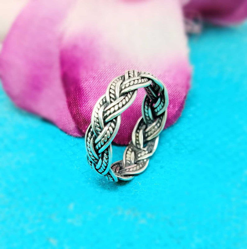 JSAJ THIN CHOTI BAND RING IN 925 STERLING SILVER