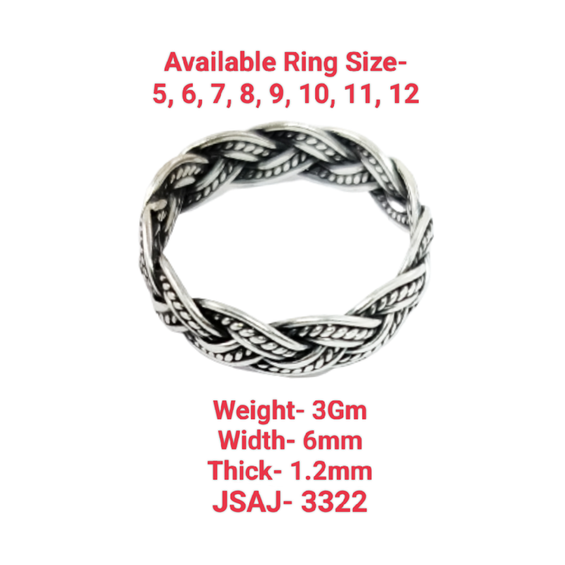 JSAJ THIN CHOTI BAND RING IN 925 STERLING SILVER
