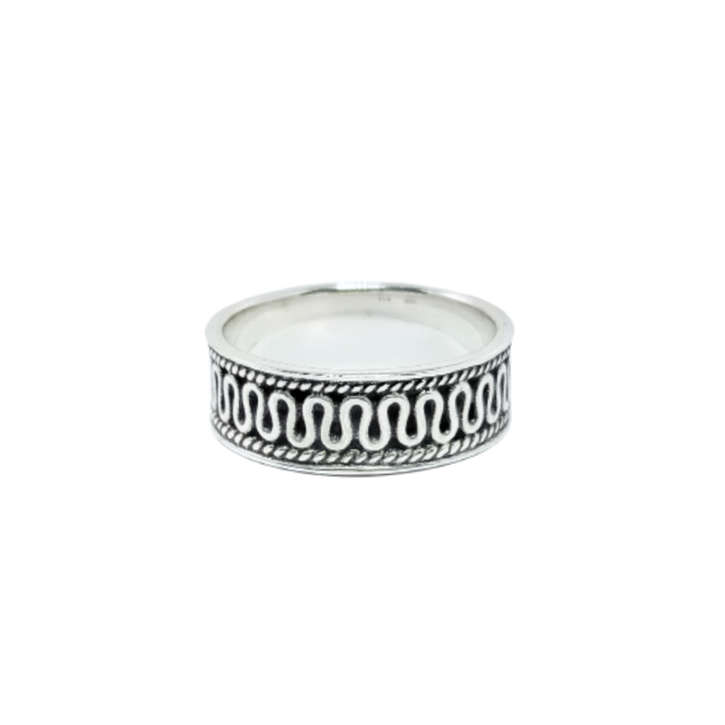 JSAJ THICK CZ BAND RING IN 925 STERLING SILVER