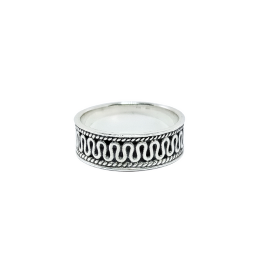 JSAJ THICK CZ BAND RING IN 925 STERLING SILVER