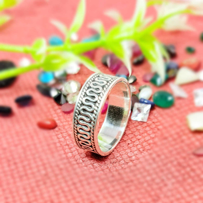 JSAJ THICK CZ BAND RING IN 925 STERLING SILVER
