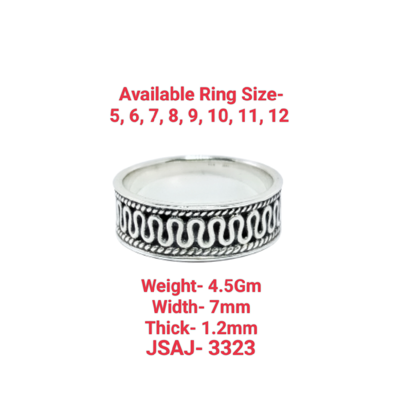 JSAJ THICK CZ BAND RING IN 925 STERLING SILVER