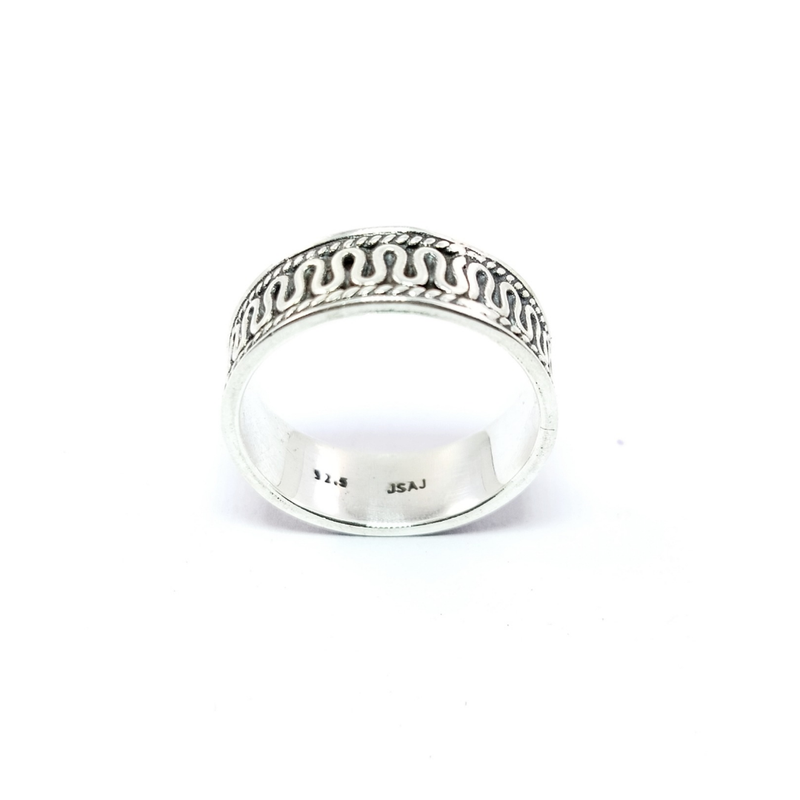 JSAJ THICK CZ BAND RING IN 925 STERLING SILVER