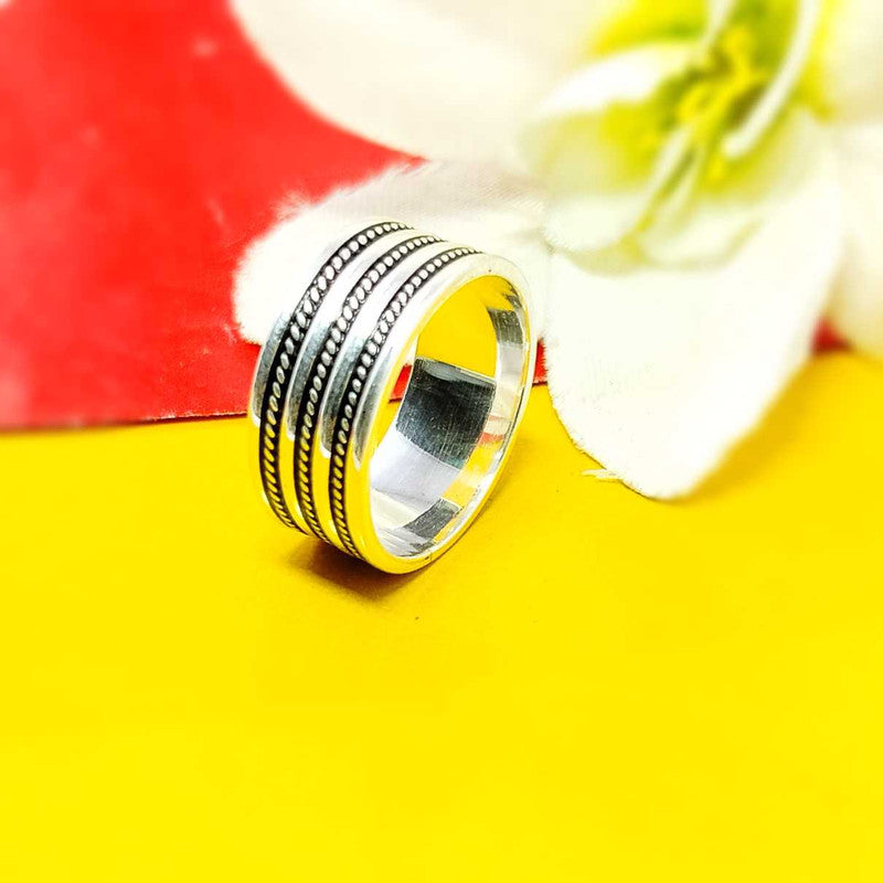 JSAJ THICK 3 LINE BAND RING IN 925 STERLING SILVER