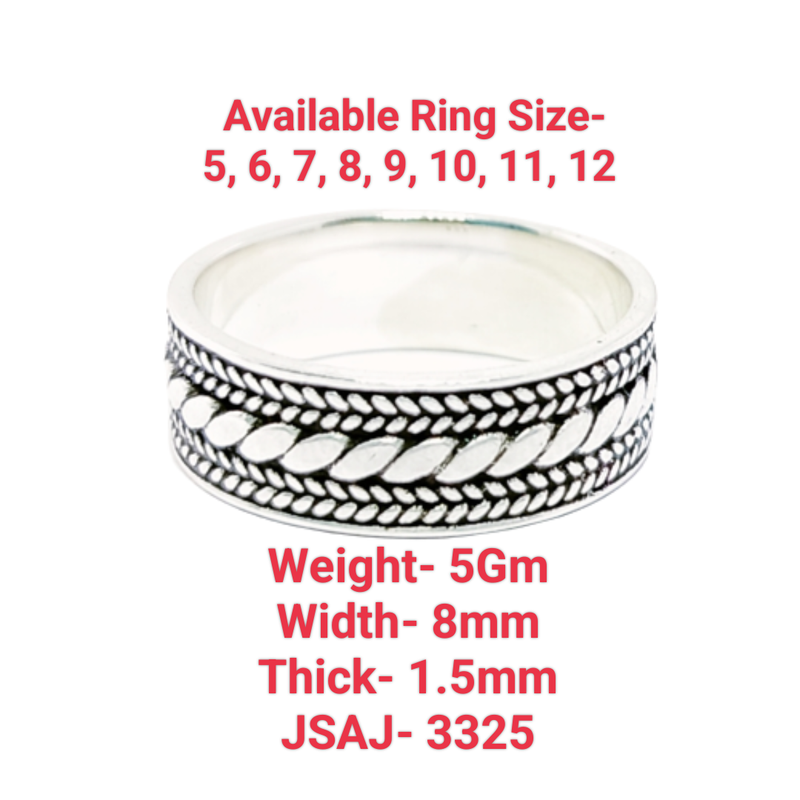 JSAJ THICK BAND RING IN 925 STERLING SILVER