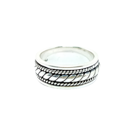 JSAJ THICK BAND RING IN 925 STERLING SILVER