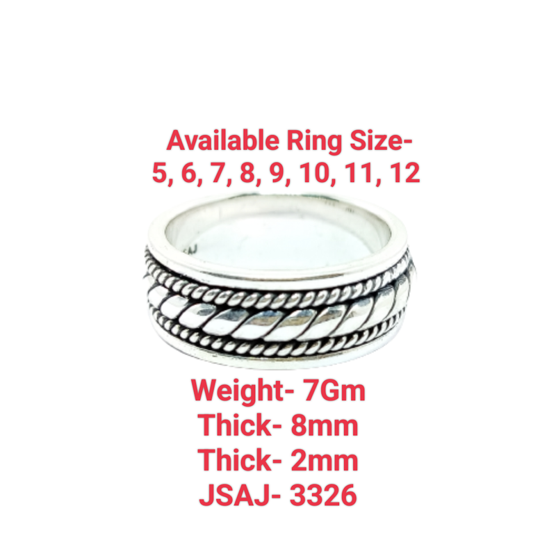 JSAJ THICK BAND RING IN 925 STERLING SILVER